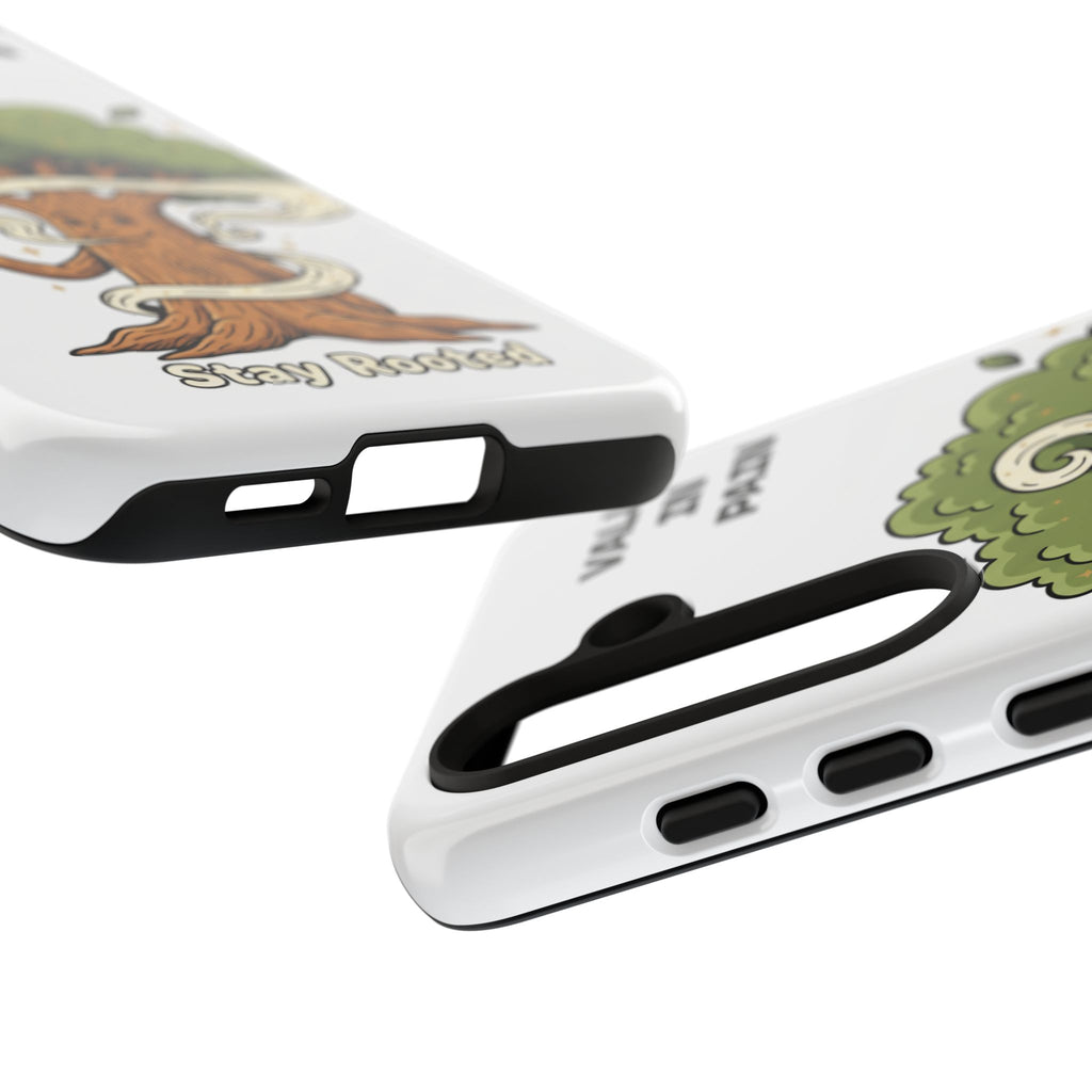 Phone Case — "Stay Rooted" Tree Design with "Value in Pain" Text