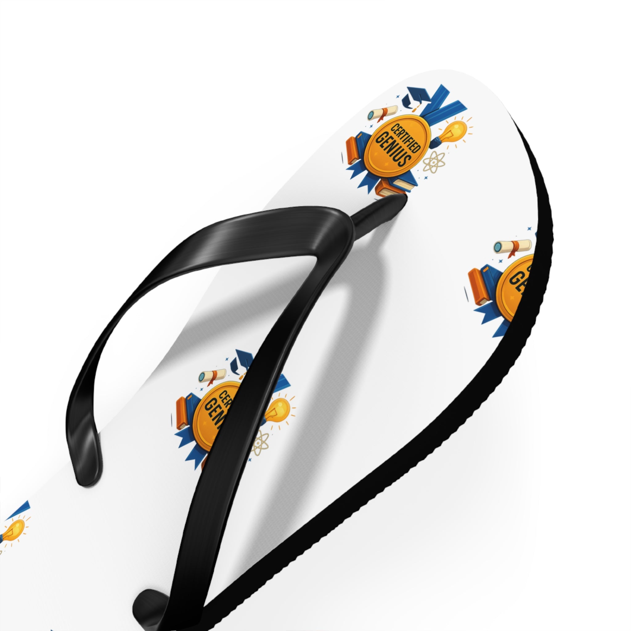 Flip Flops — Summer Genius Badge Pattern Beach Sandals