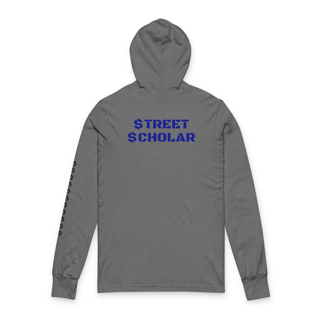 Street Scholar Hooded Long Sleeve Tee — Graphic Logo & Sleeve Print