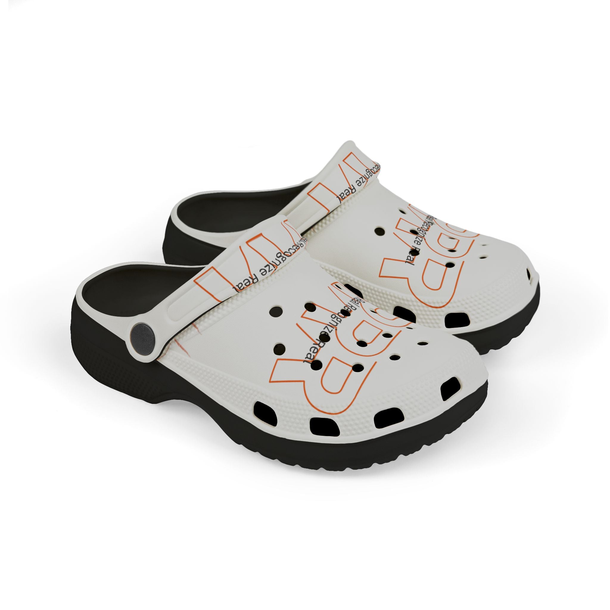 Kids White EVA Foam Clogs — 'RPR' Graphic Slip-On Sandals for Toddlers & Kids
