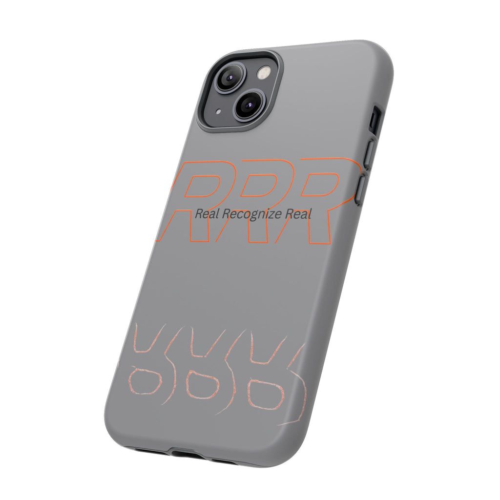 Tough Cases — 'Real Recognize Real' Protective Phone Case (Gray, Retro Outline Design)