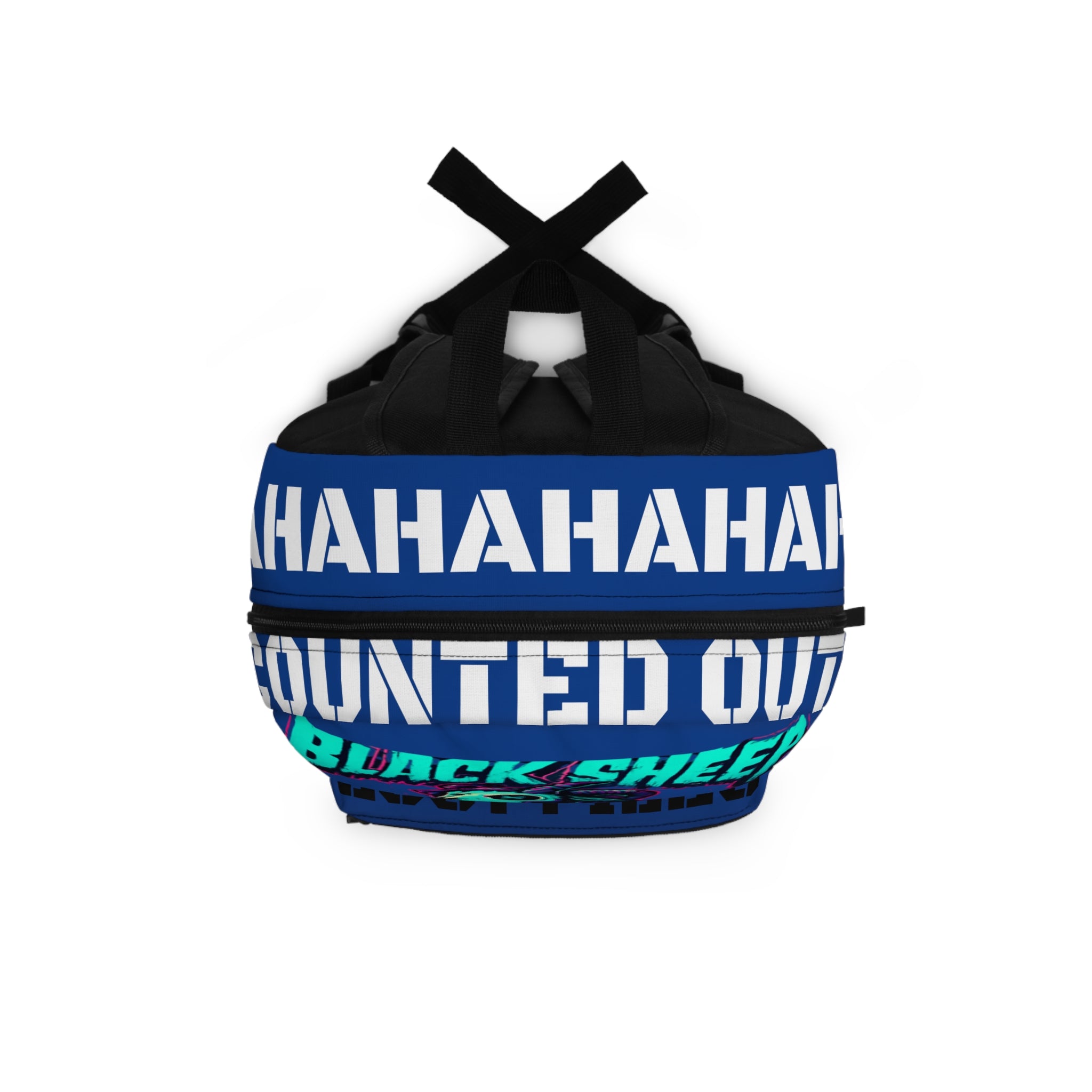 Black Sheep Graphic Backpack — Neon Skull Goat 'Lost Files' Streetwear School Bag