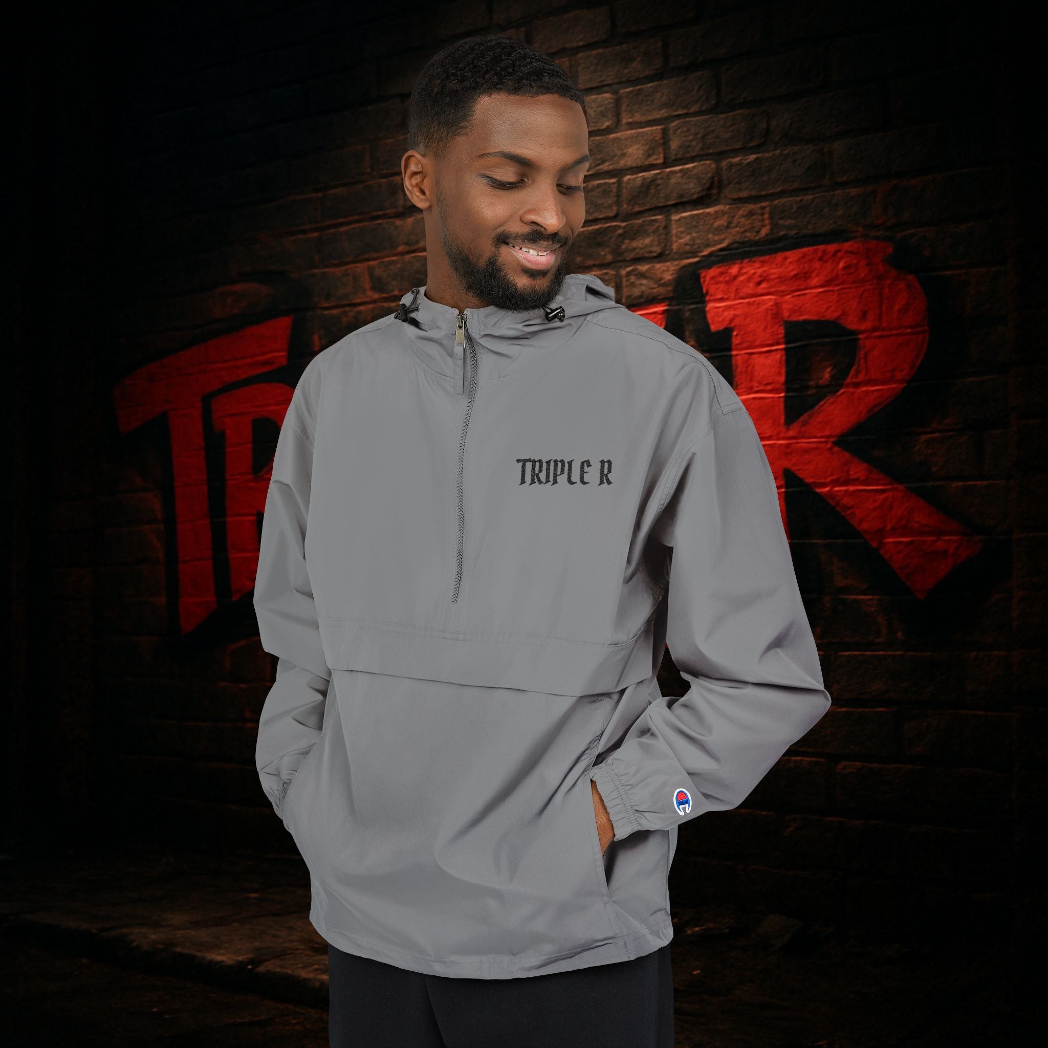 Packable Orange Anorak Jacket – Lightweight Hooded Windbreaker