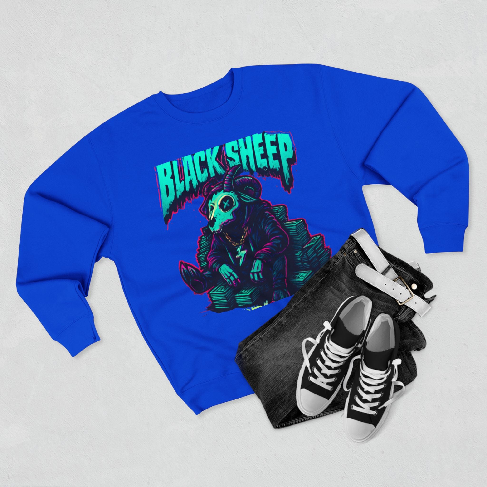 Crewneck Sweatshirt — 'Black Sheep' Graphic Pullover (The One Counted Out)