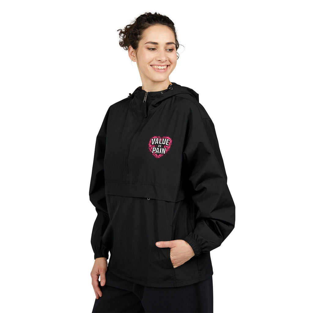 Packable Anorak Jacket — Heart Floral Sequin Patch