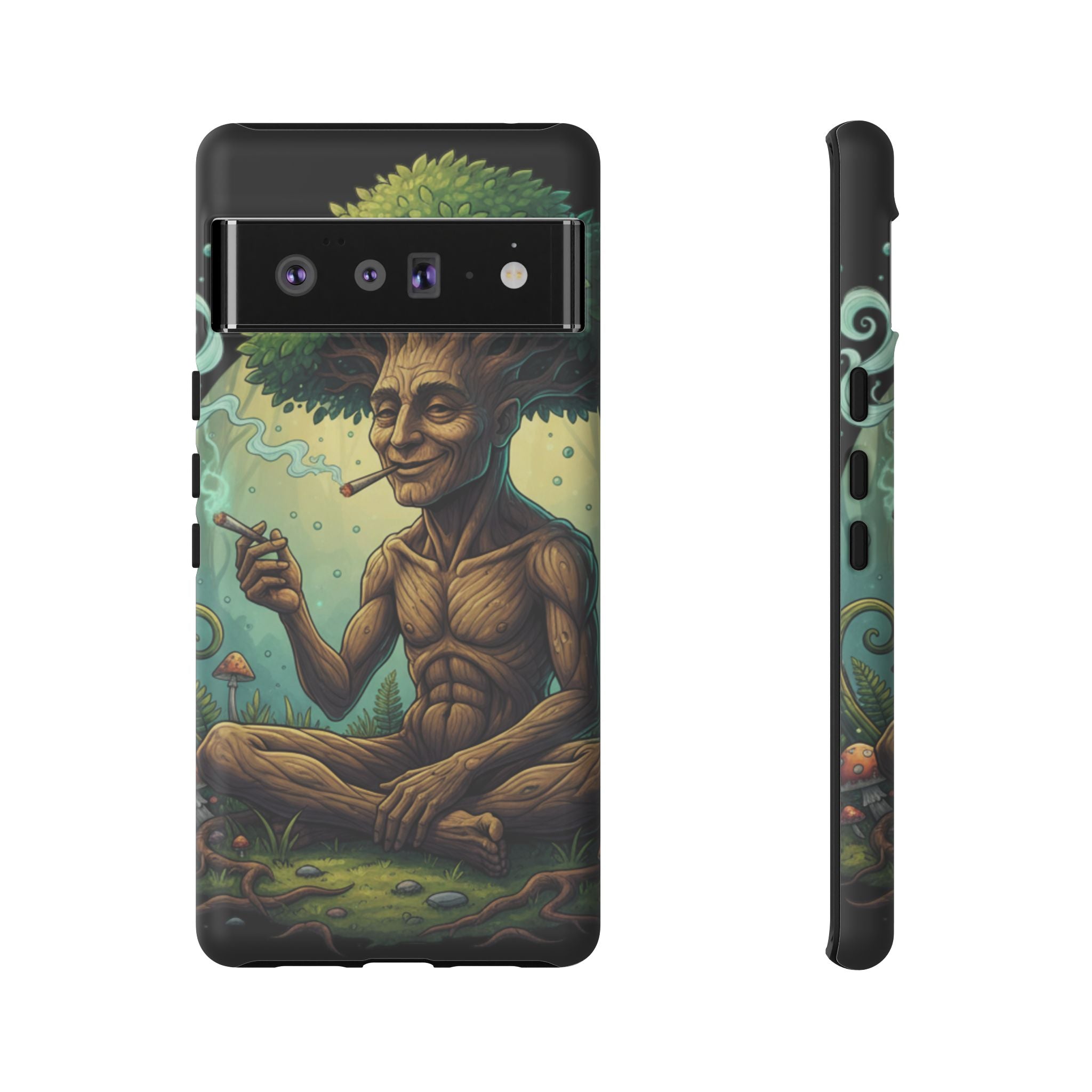Tree Spirit Phone Case — Chill Smoking Woodland Art Phone Cover