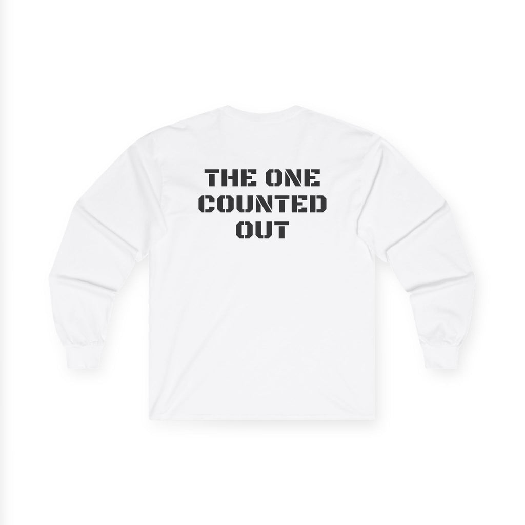Long Sleeve Tee — 'Black Sheep' Graphic with 'The One Counted Out' Back Text