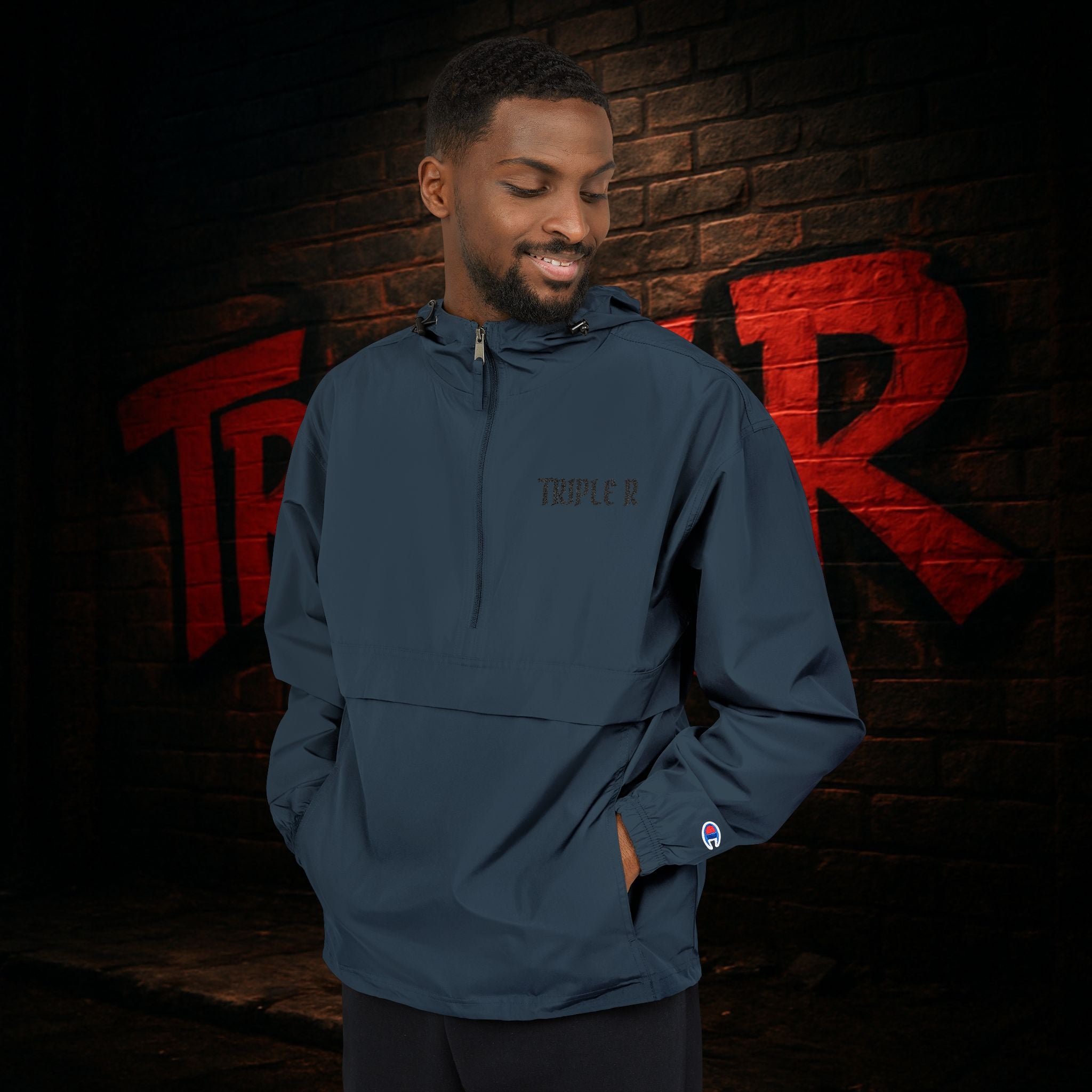 Packable Orange Anorak Jacket – Lightweight Hooded Windbreaker