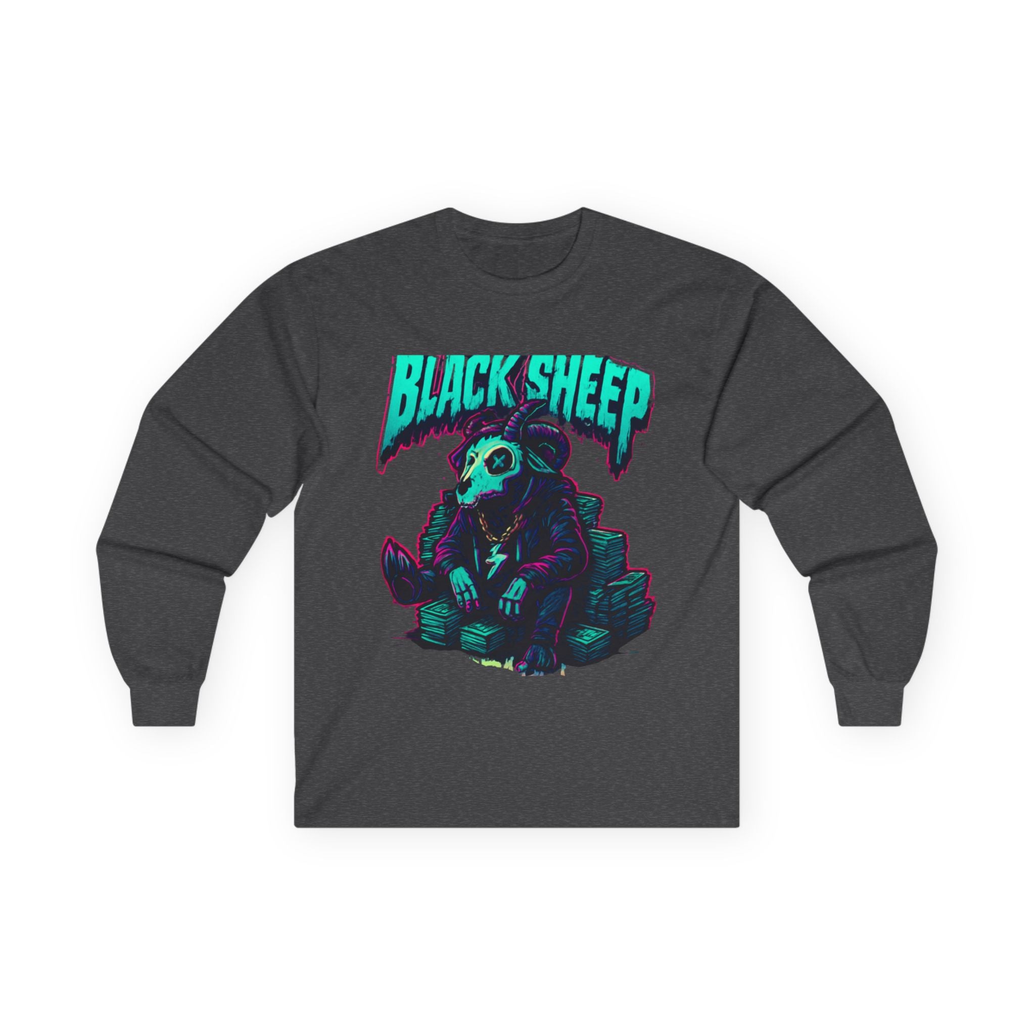 Long Sleeve Tee — 'Black Sheep' Graphic with 'The One Counted Out' Back Text
