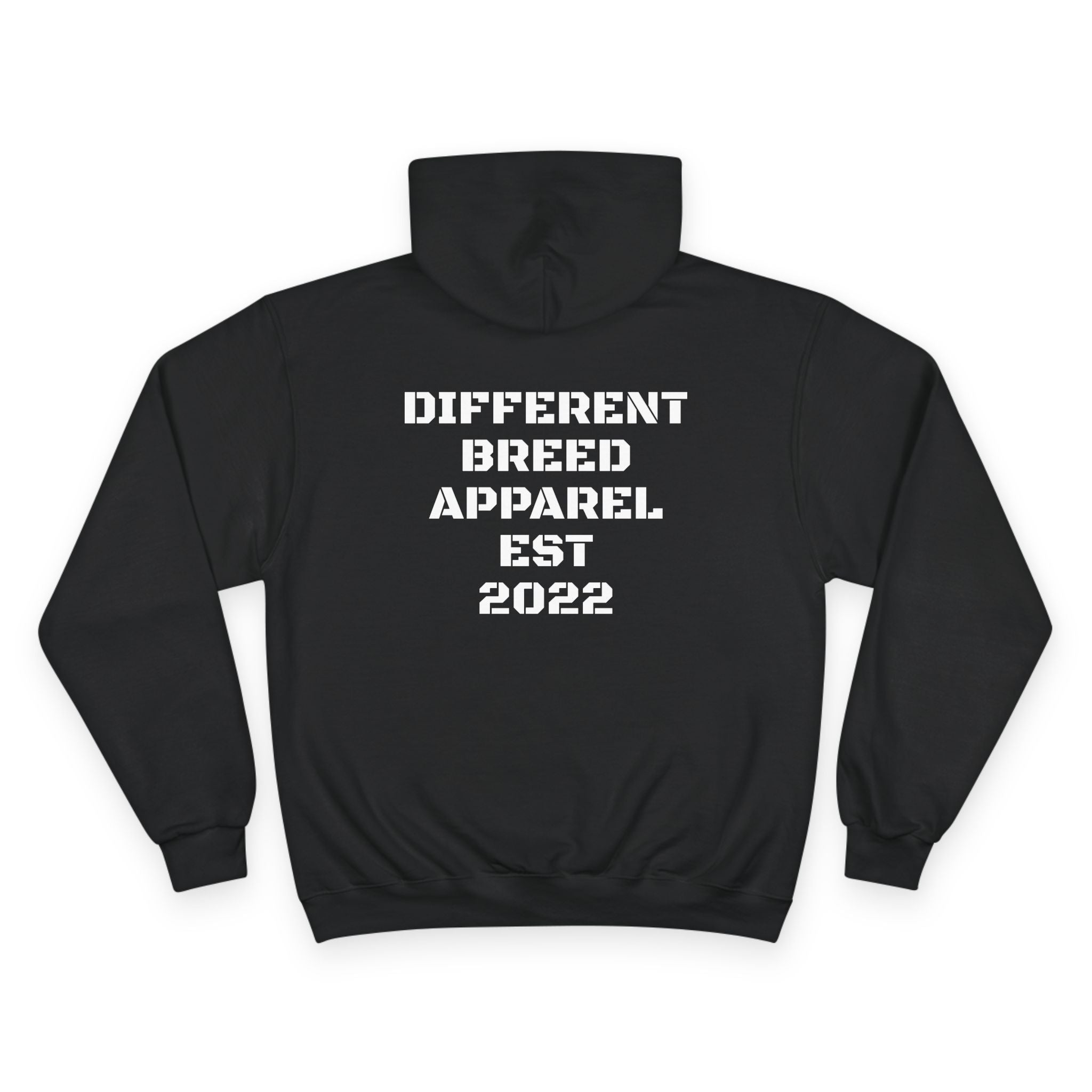 Champion Hoodie — Different Breed Apparel EST 2022 Stencil Logo Hoodie
