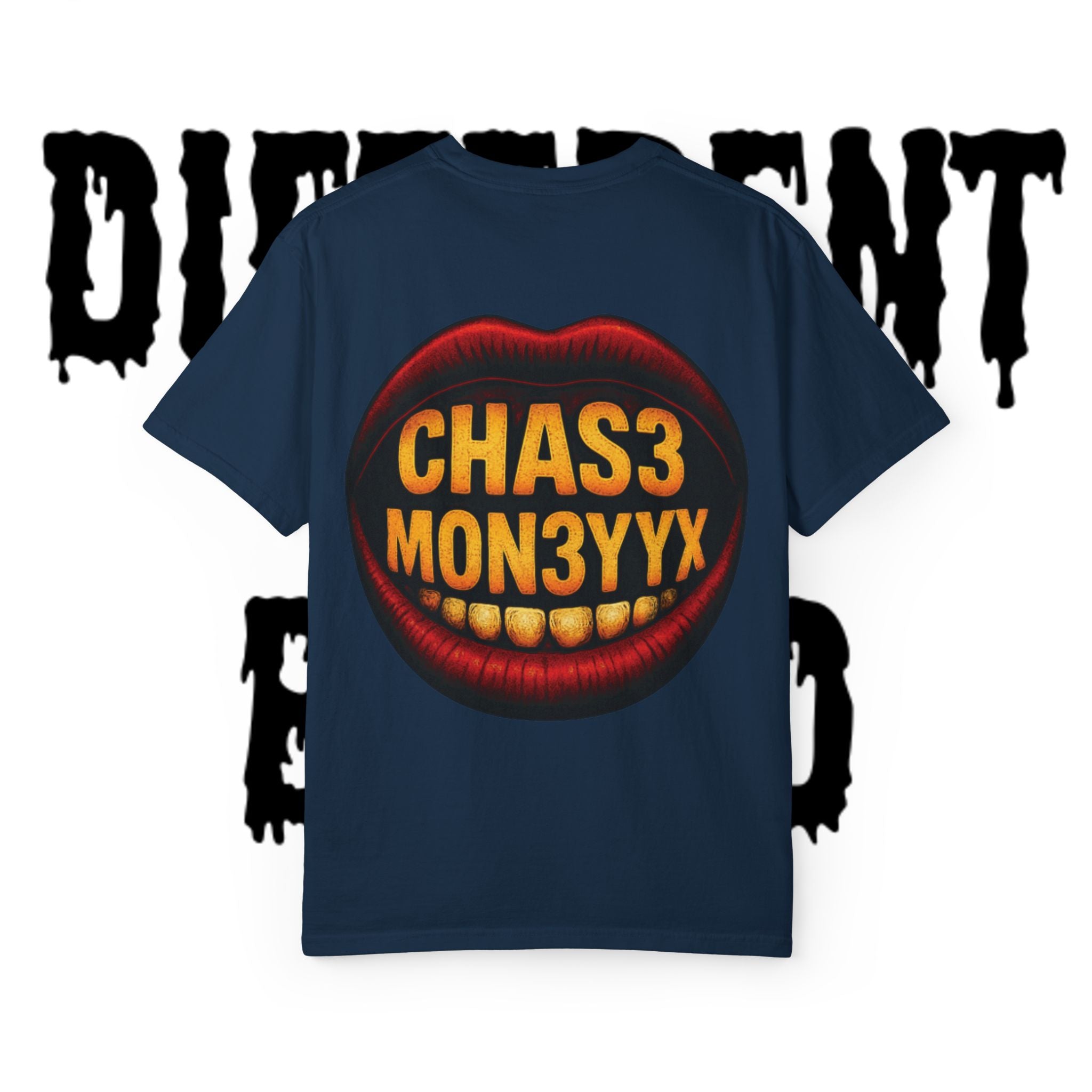 Chas3 Mon3yyx Graphic T-Shirt — Bold Lip Logo Streetwear Tee