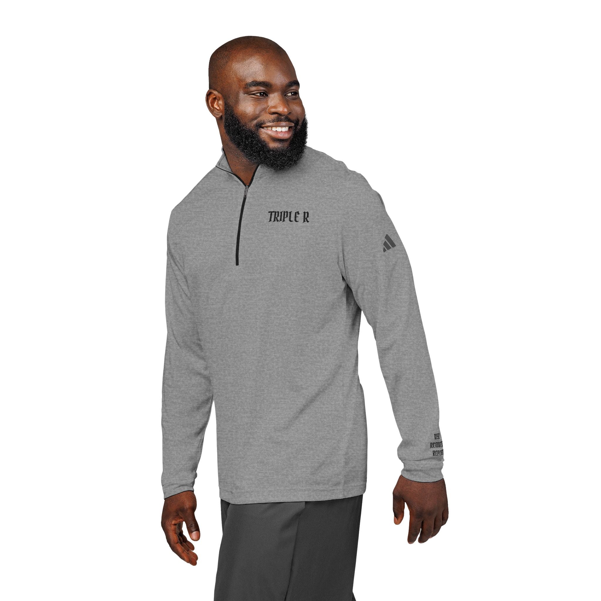 Embroidered Quarter-Zip Pullover — Temple R Athletic Top