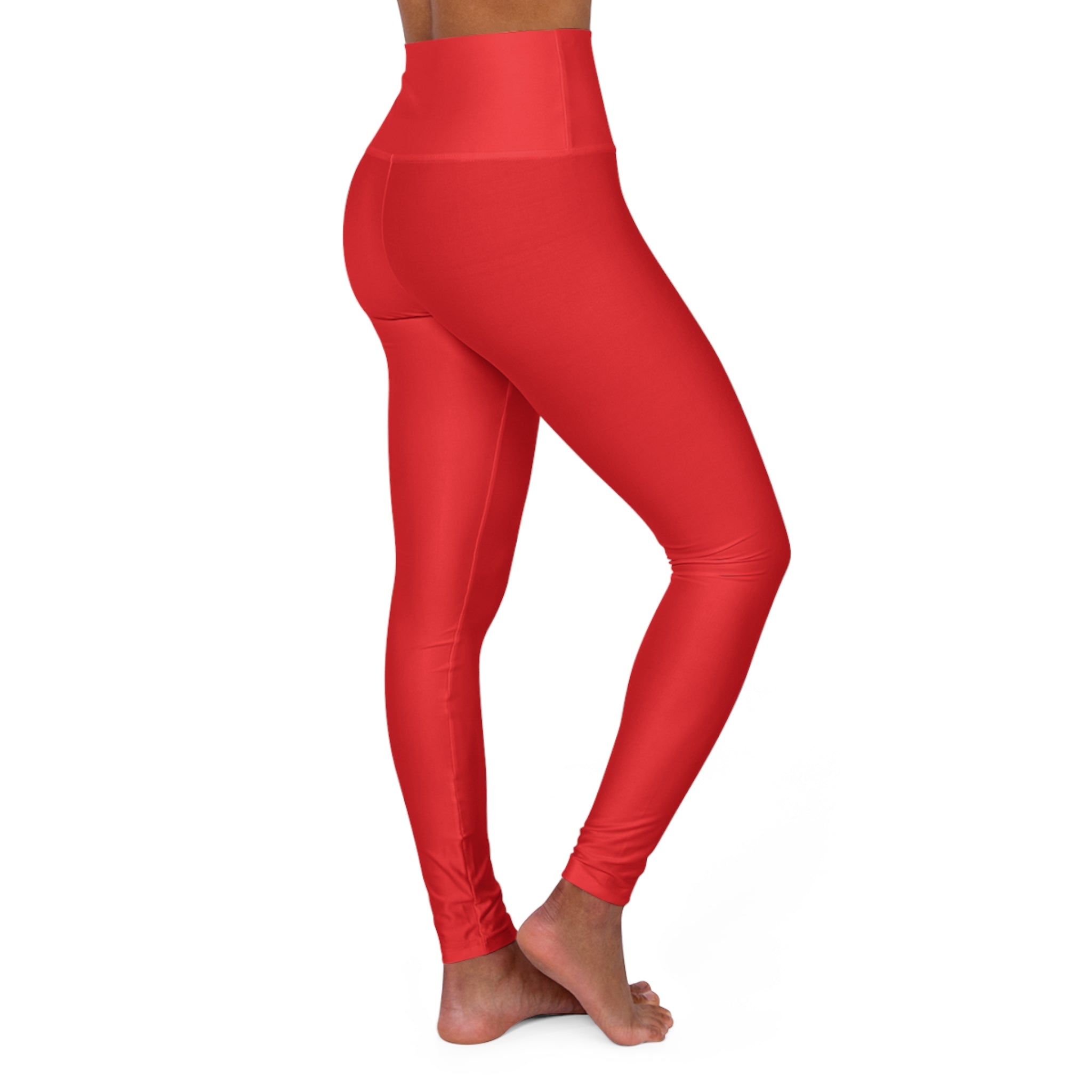 High-Waist Red Yoga Leggings with 'Different Breed Apparel Est 2022' Graphic