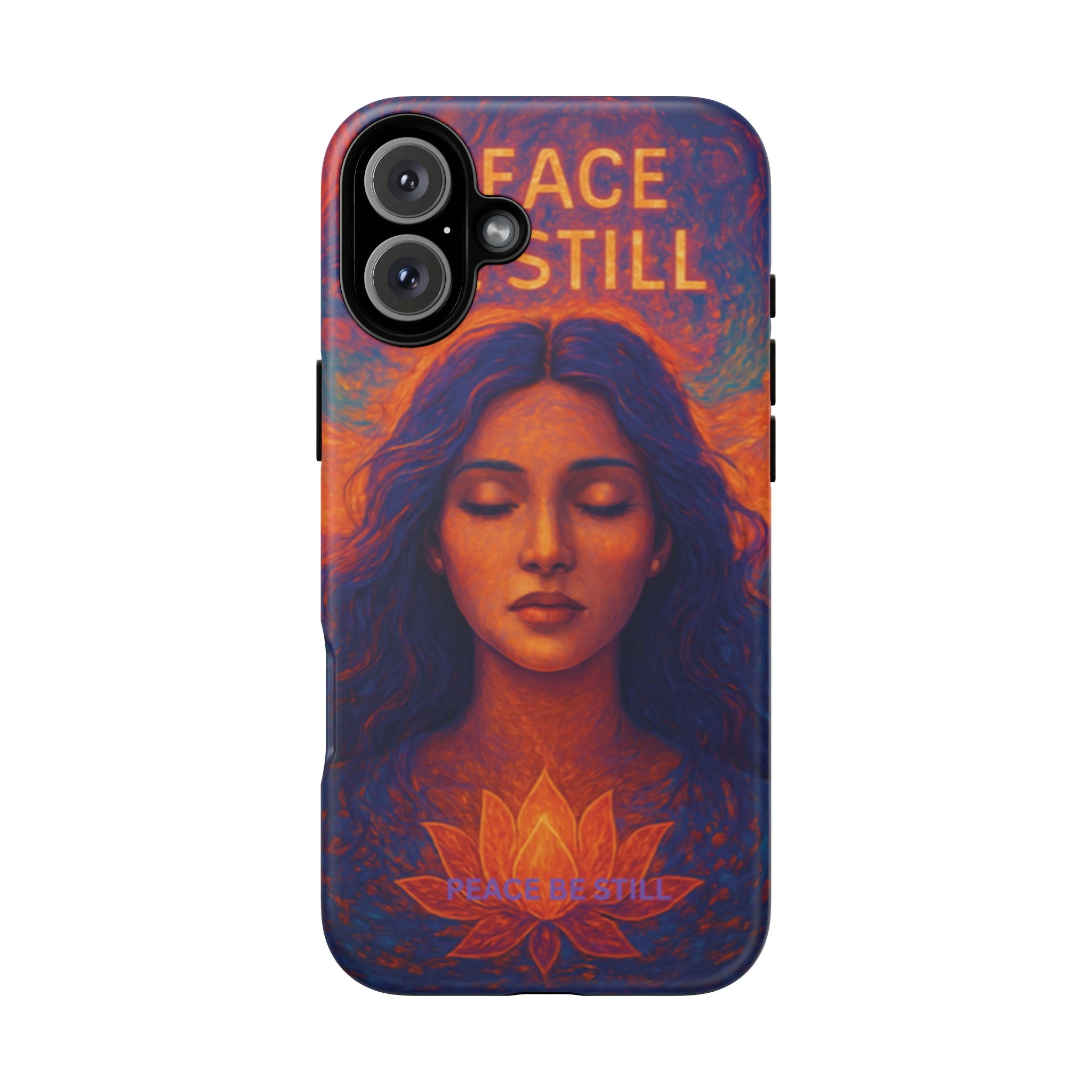 Peace Be Still Phone Case – Serene Goddess Meditation Design