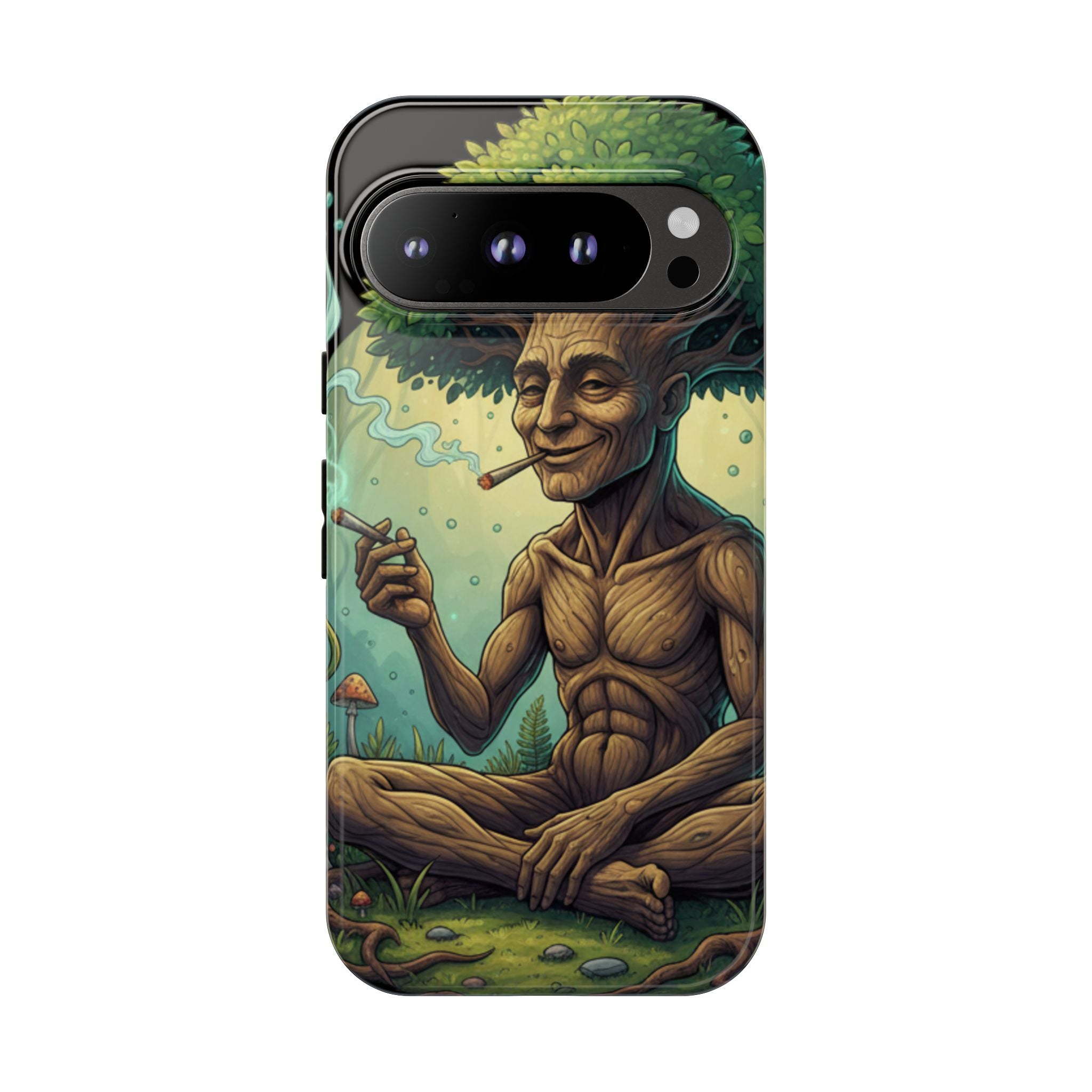 Tree Spirit Phone Case — Chill Smoking Woodland Art Phone Cover