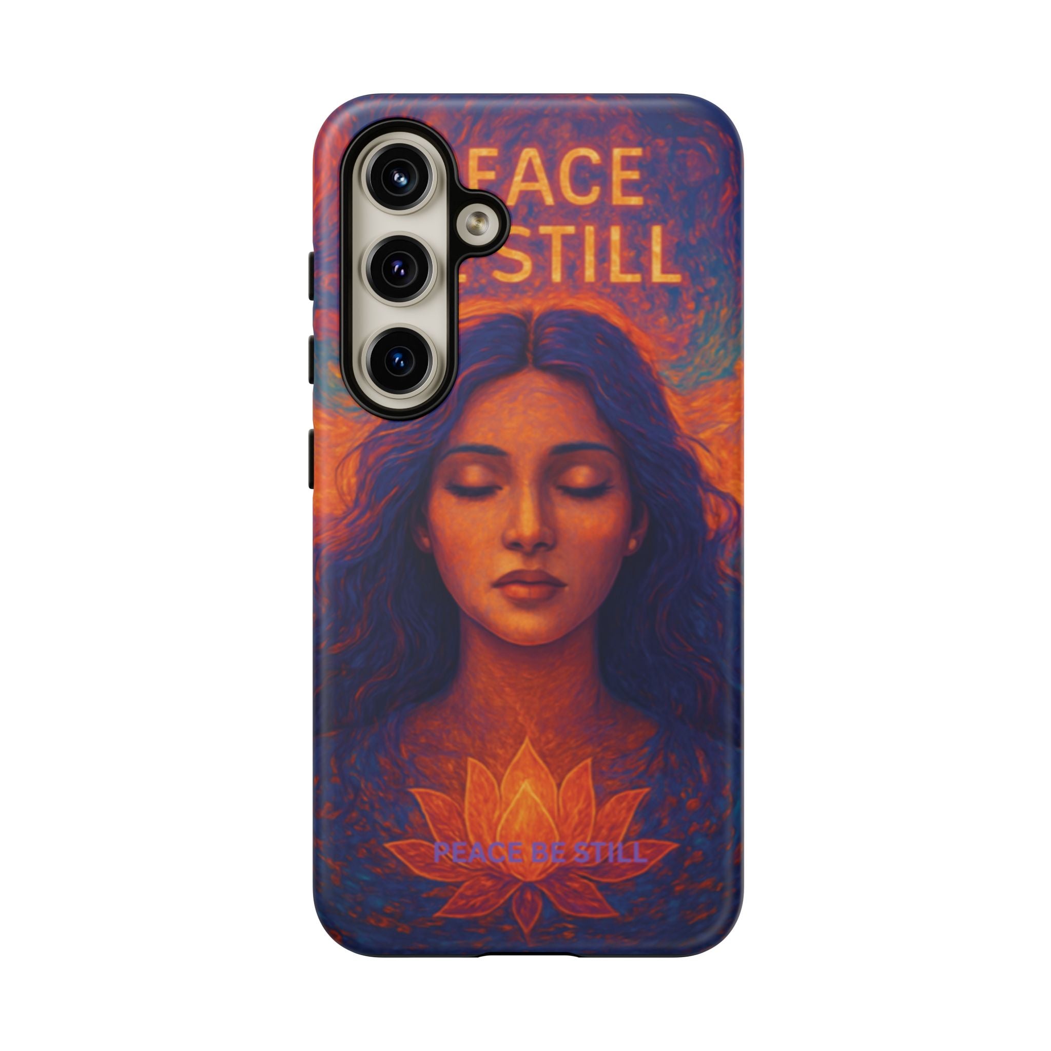 Peace Be Still Phone Case – Serene Goddess Meditation Design