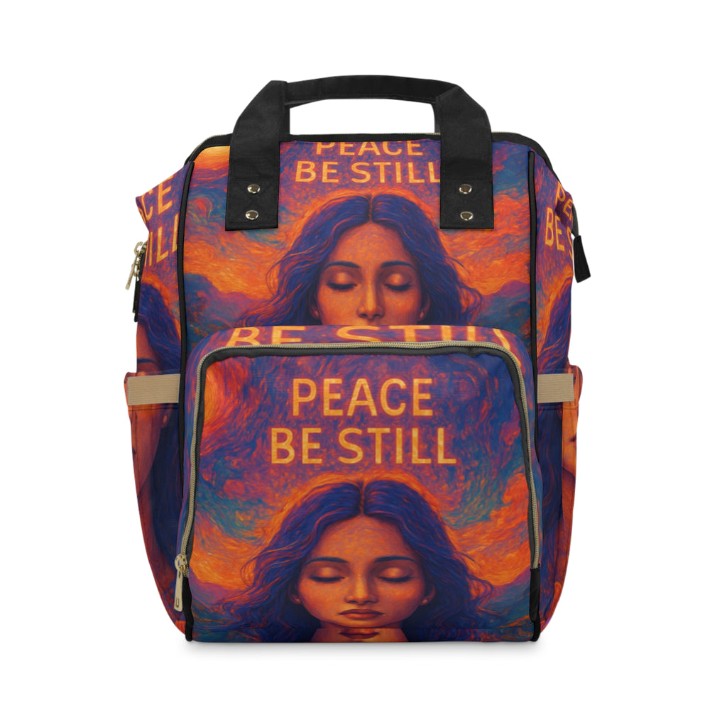 Diaper Backpack — "Peace Be Still" Calming Art Baby Bag