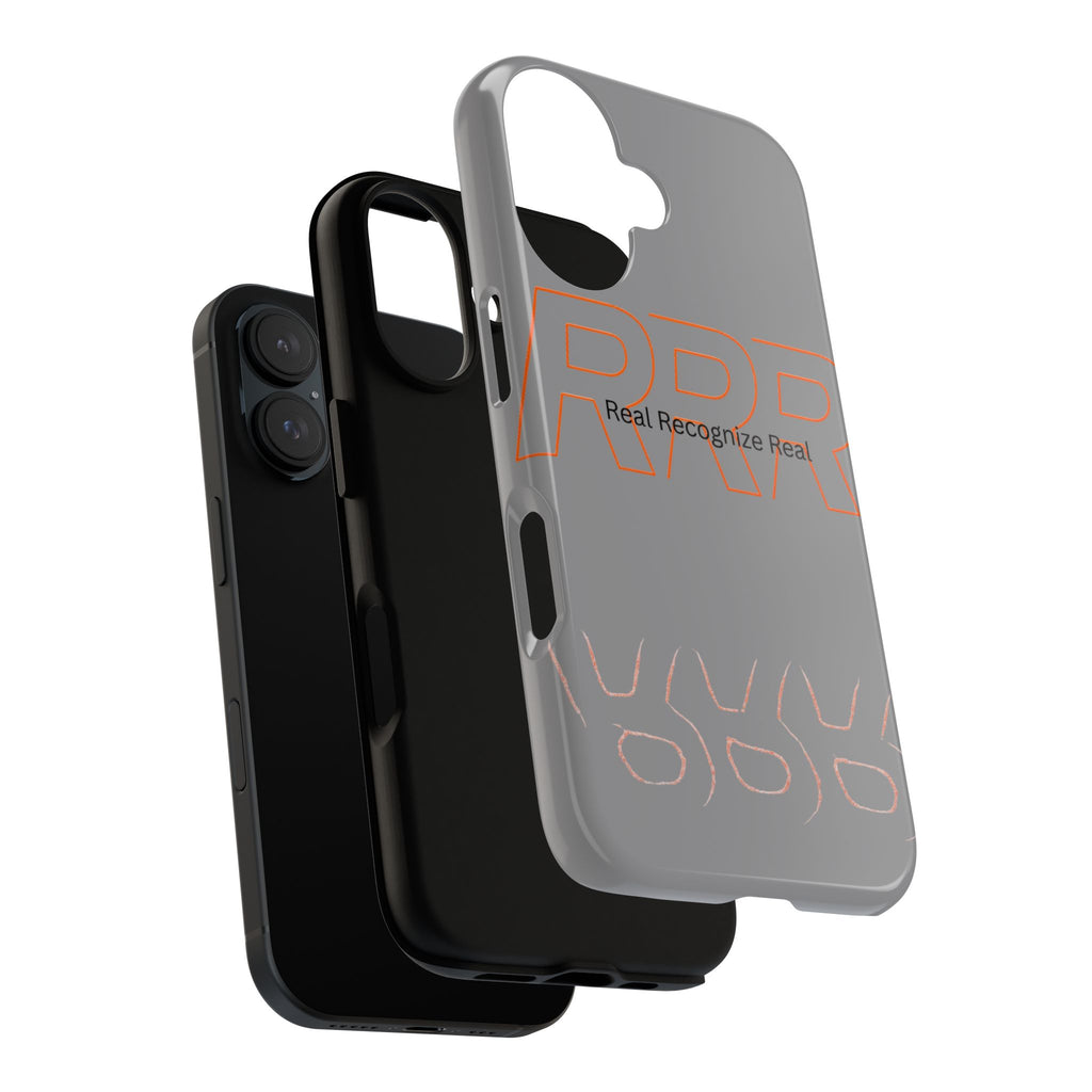 Tough Cases — 'Real Recognize Real' Protective Phone Case (Gray, Retro Outline Design)