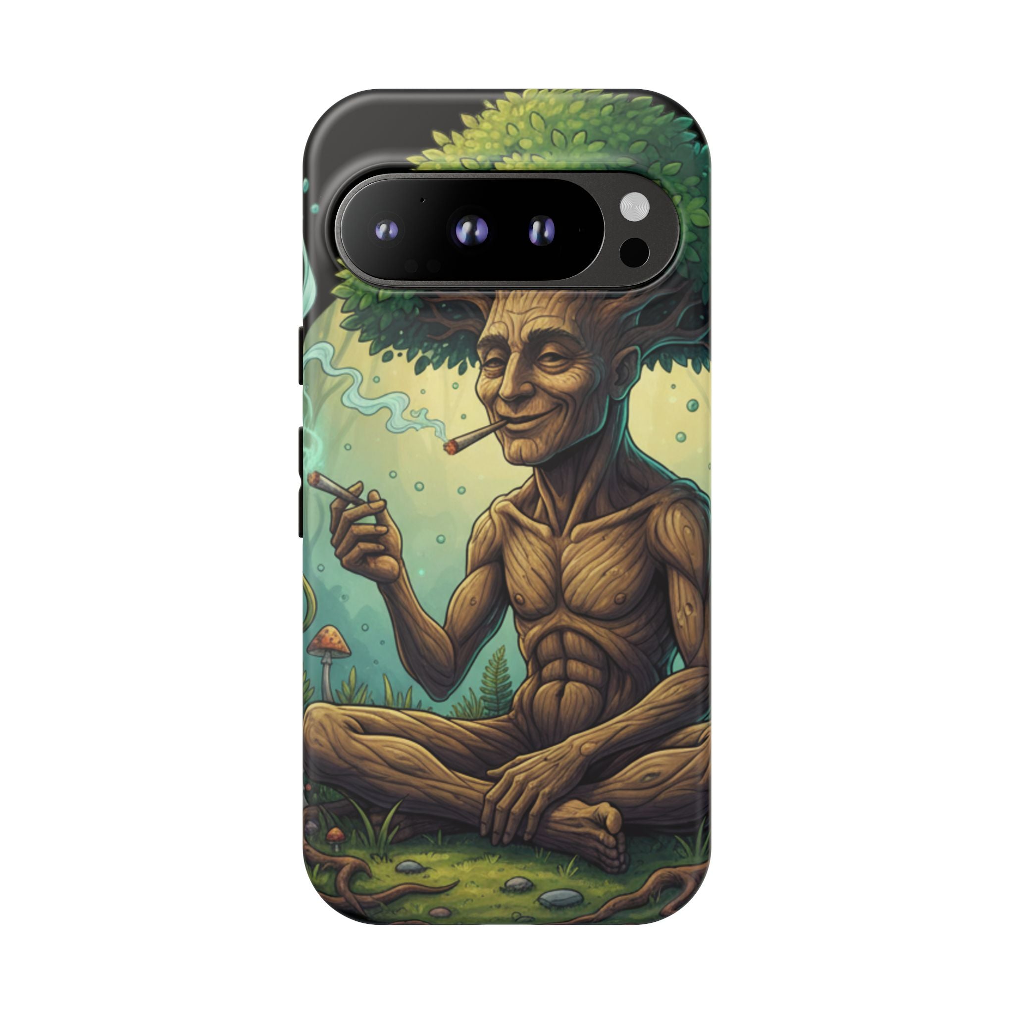 Tree Spirit Phone Case — Chill Smoking Woodland Art Phone Cover
