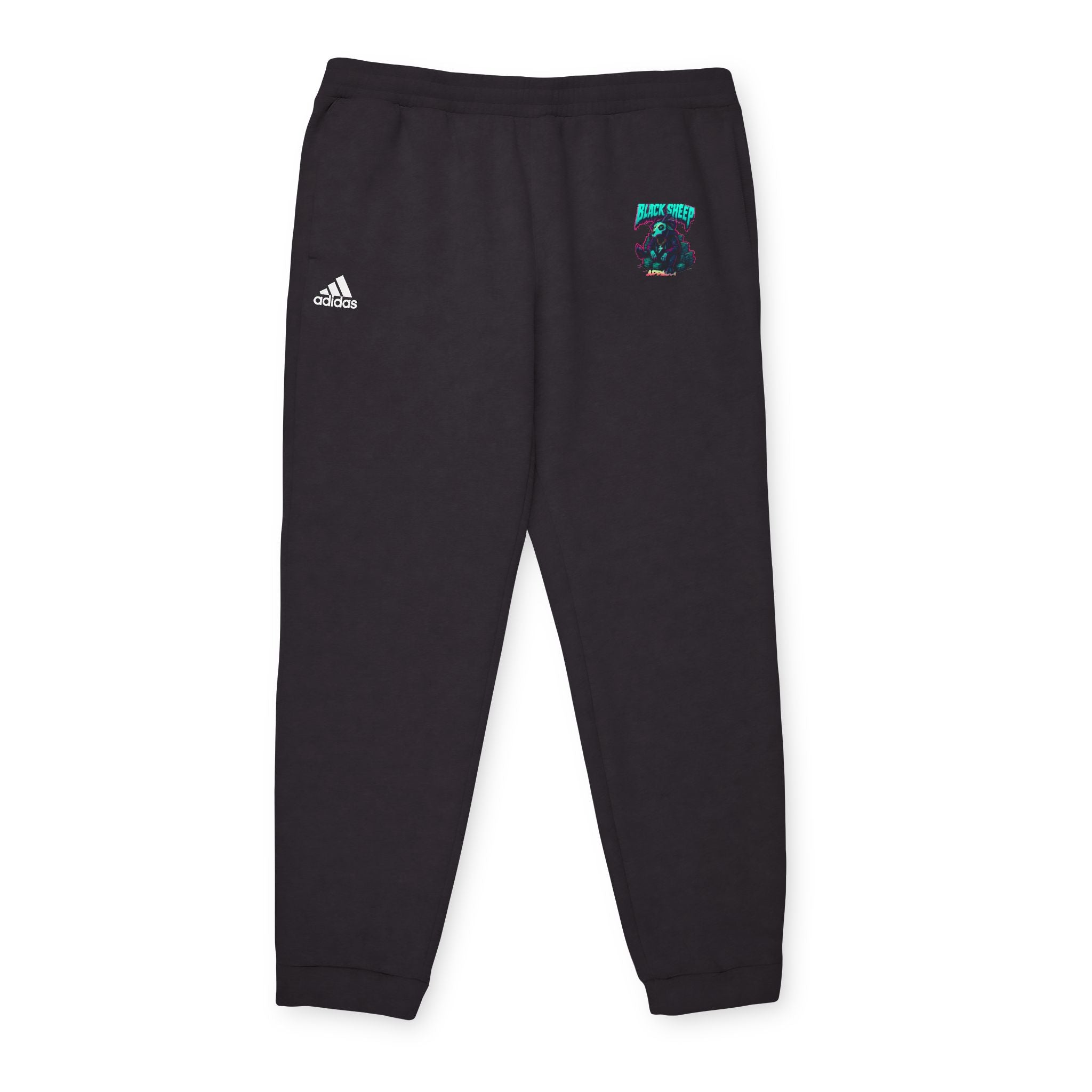 Adidas Fleece Joggers — Grey Athletic Sweatpants with Small Chest Patch Graphic