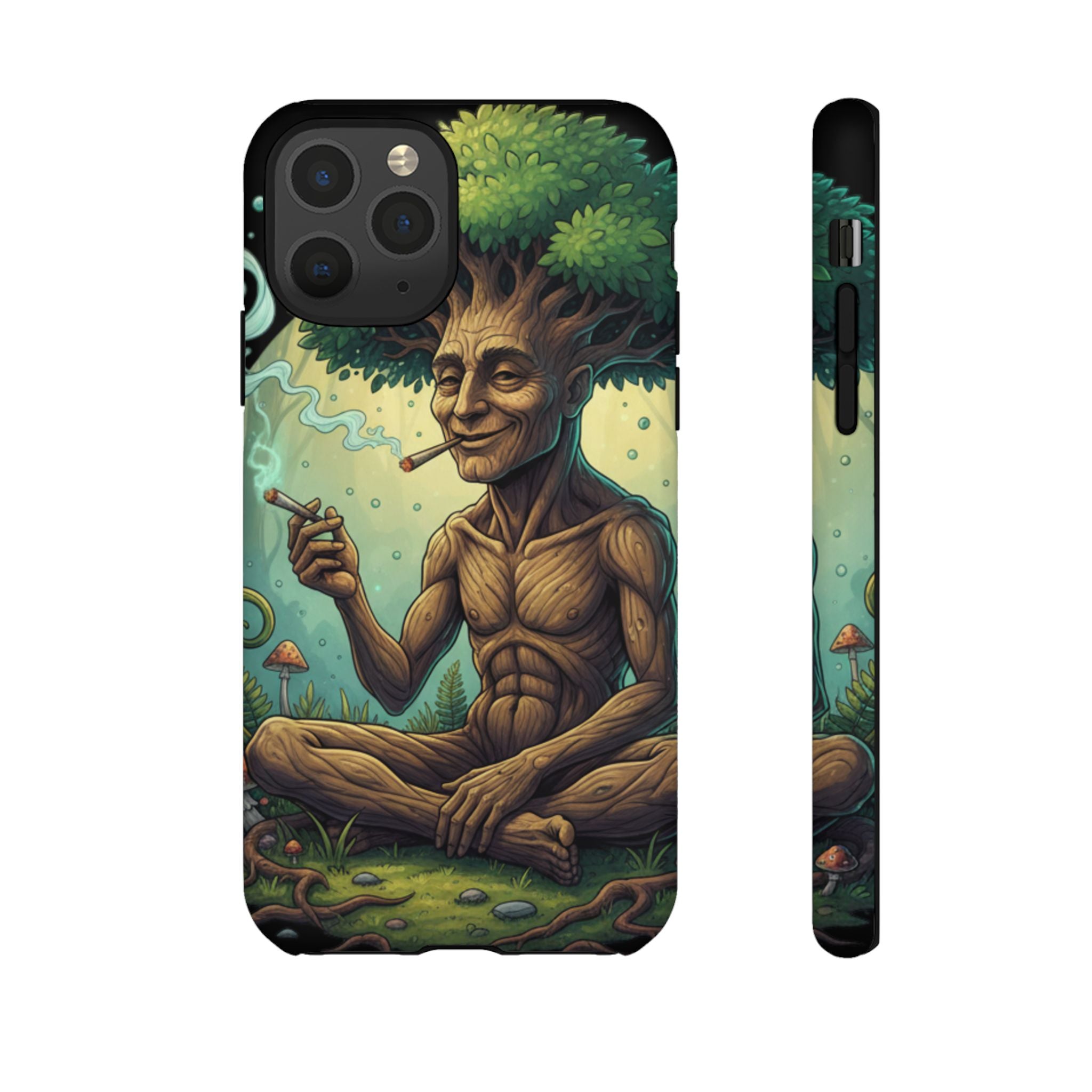 Tree Spirit Phone Case — Chill Smoking Woodland Art Phone Cover