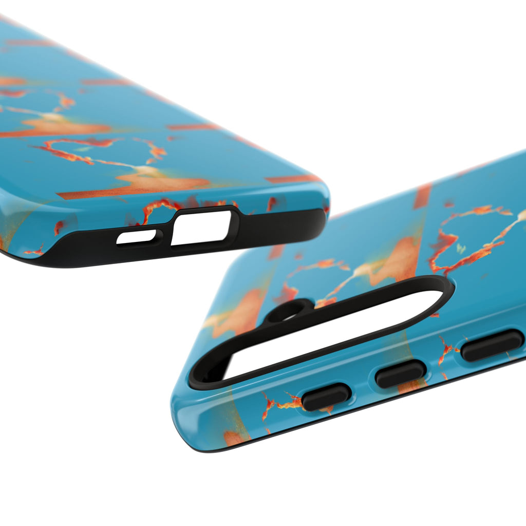 Heart Flame Tough Phone Case — Blue Sunset Protective Cover