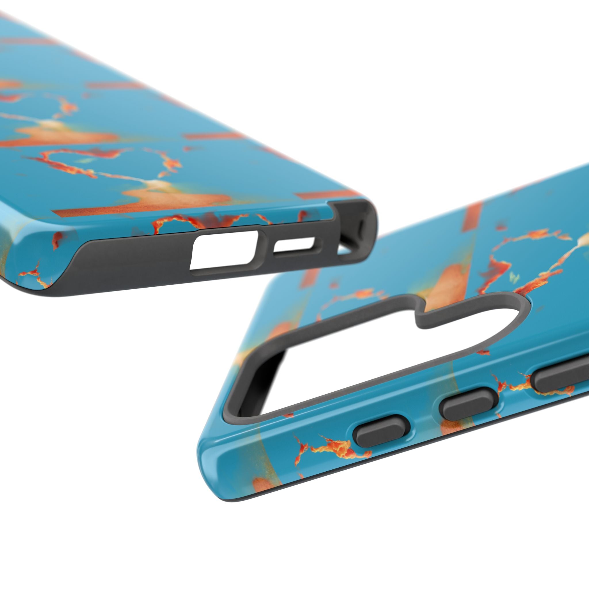 Heart Flame Tough Phone Case — Blue Sunset Protective Cover