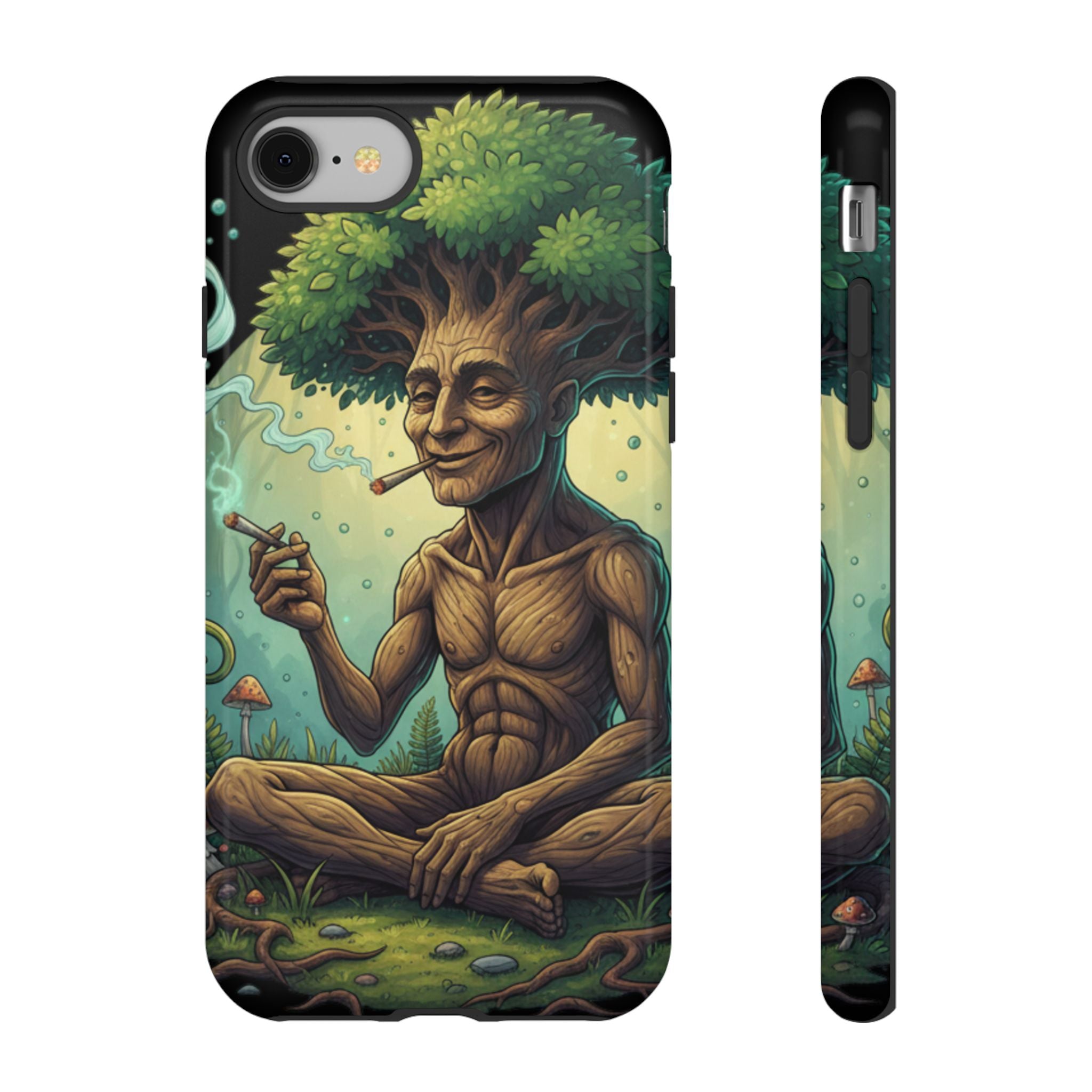 Tree Spirit Phone Case — Chill Smoking Woodland Art Phone Cover