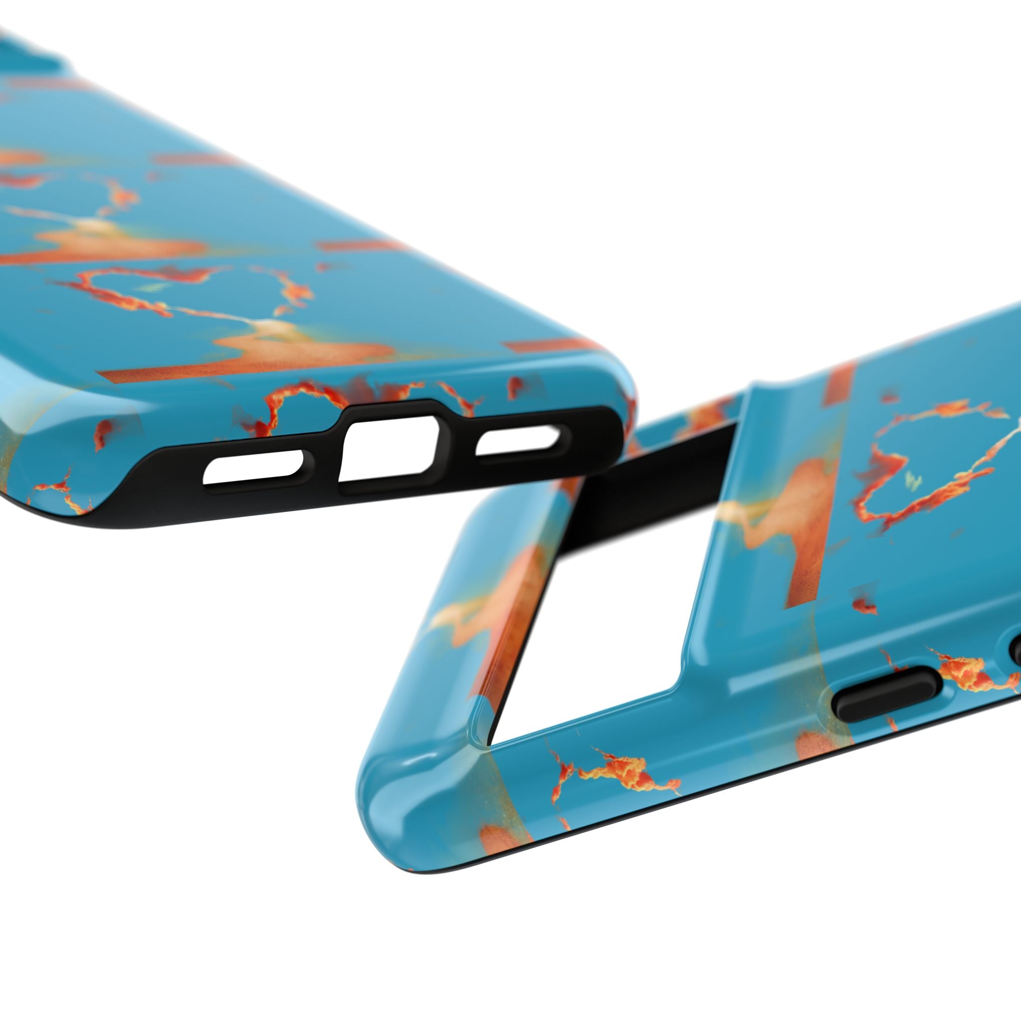 Heart Flame Tough Phone Case — Blue Sunset Protective Cover