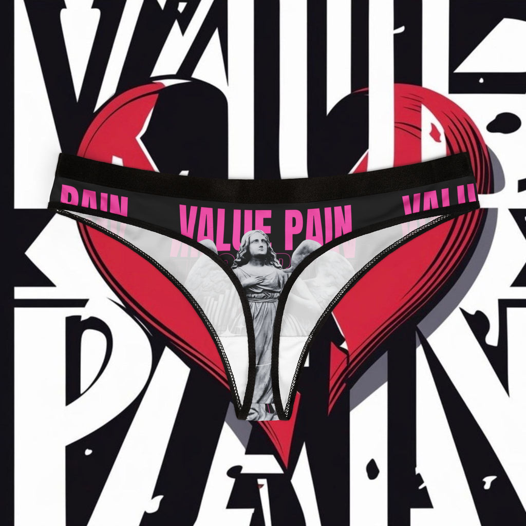 Women's Thong - Purple Kiss Print Lingerie