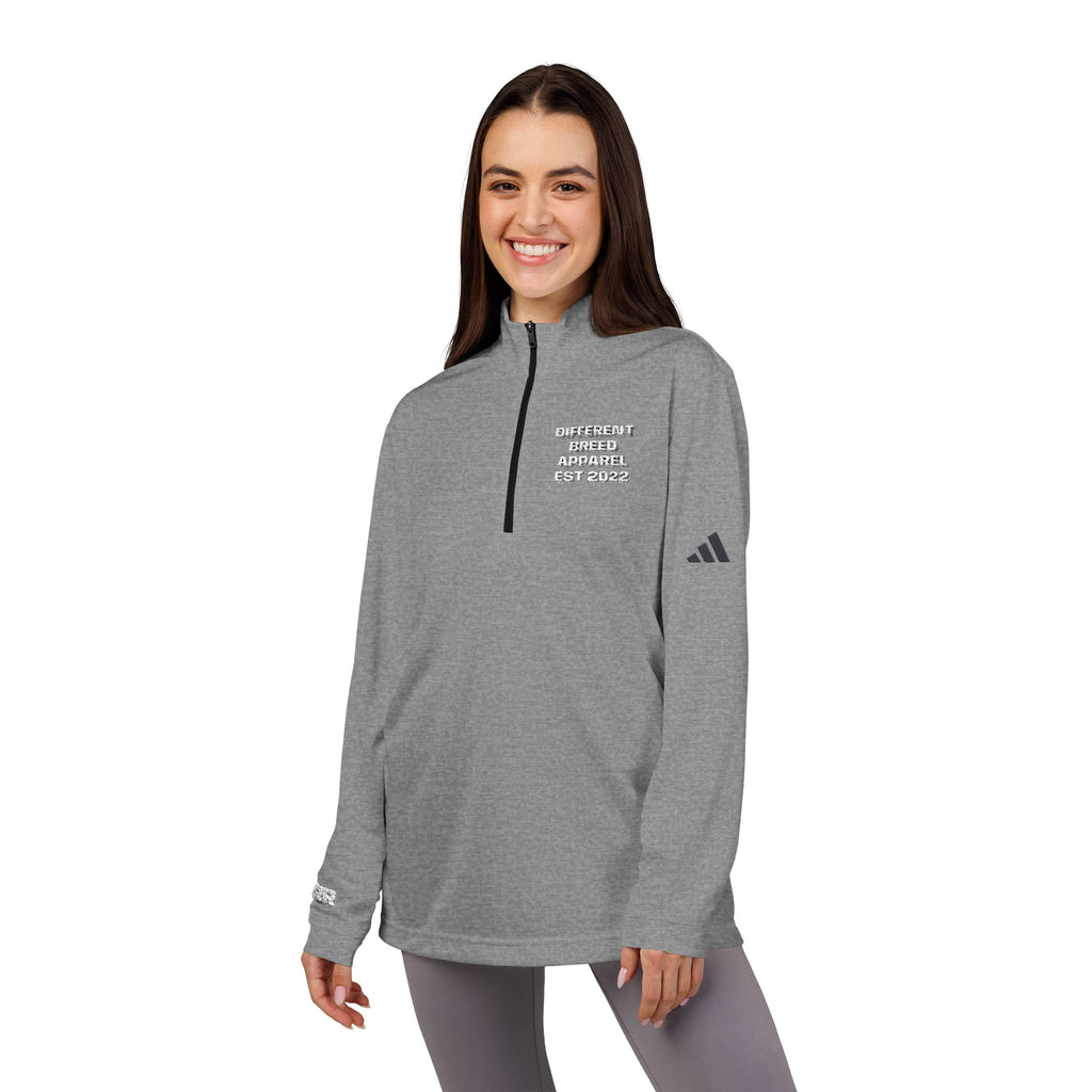 Embroidered Quarter-Zip Pullover — Heather Grey Athletic Pullover