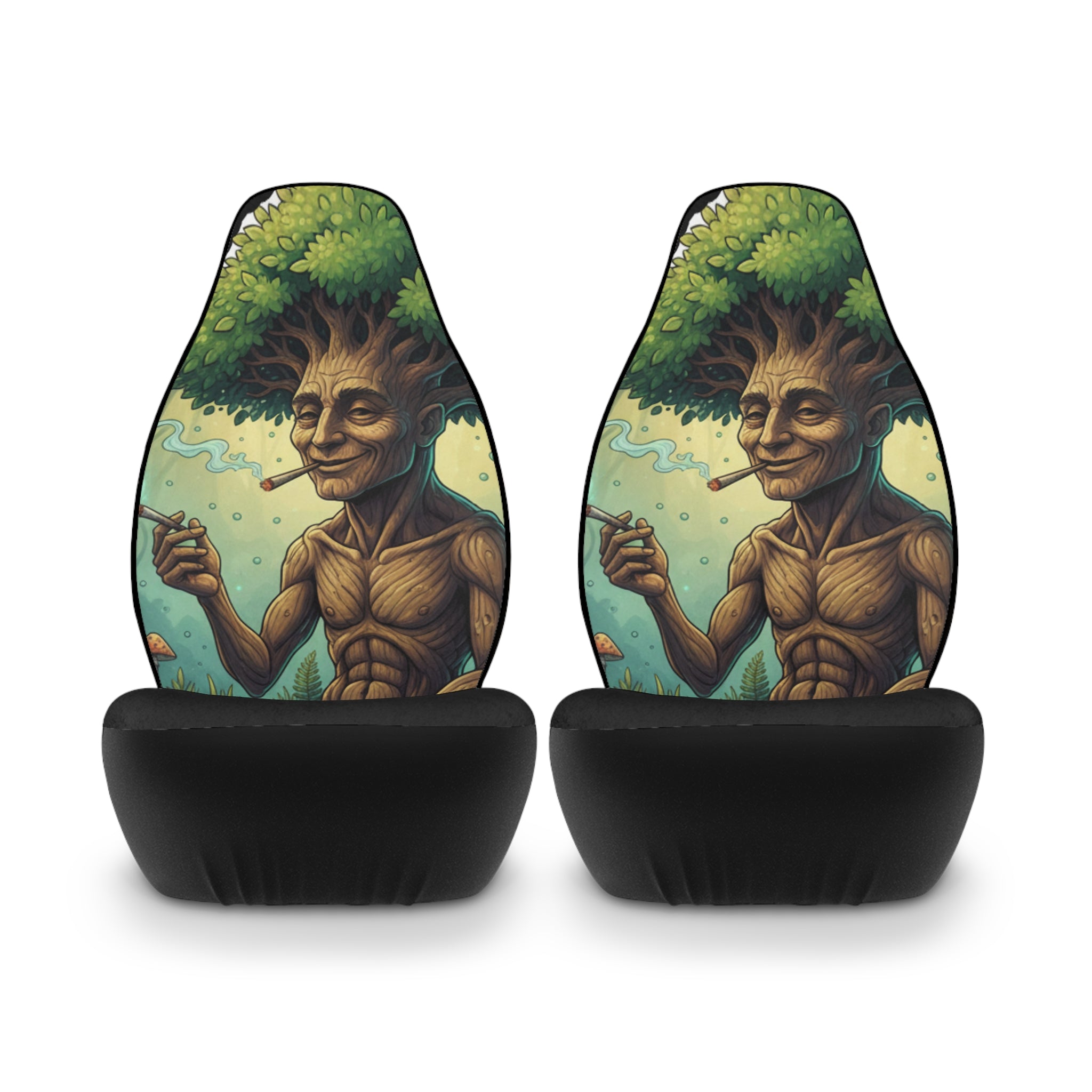 Woodland Tree Spirit Car Seat Covers — Psychedelic Smoking Tree Design