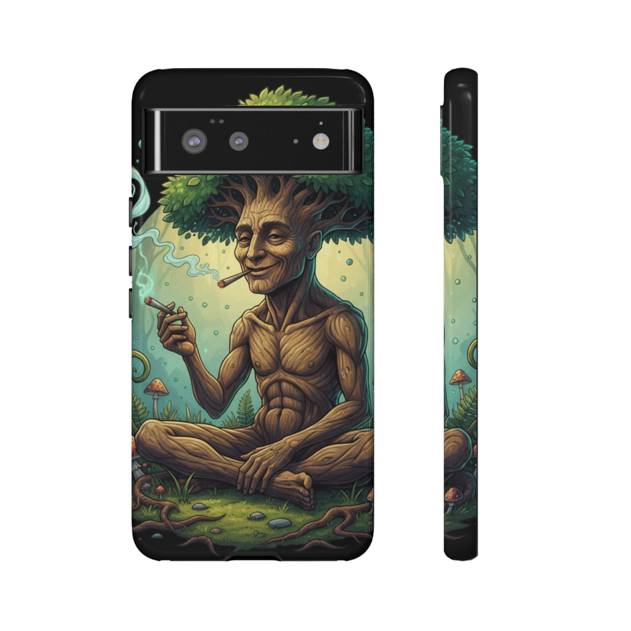 Tree Spirit Phone Case — Chill Smoking Woodland Art Phone Cover