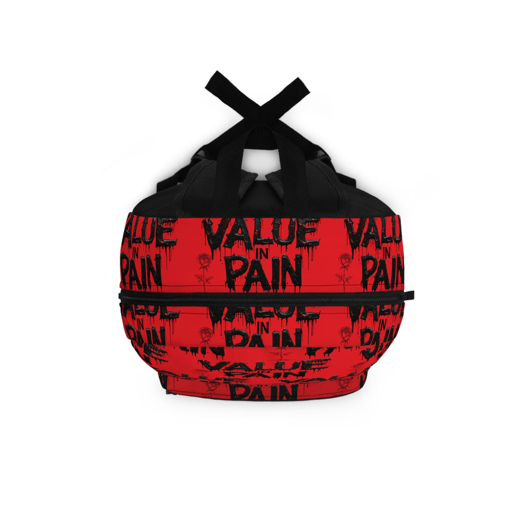 Value in Pain Red Graphic Backpack