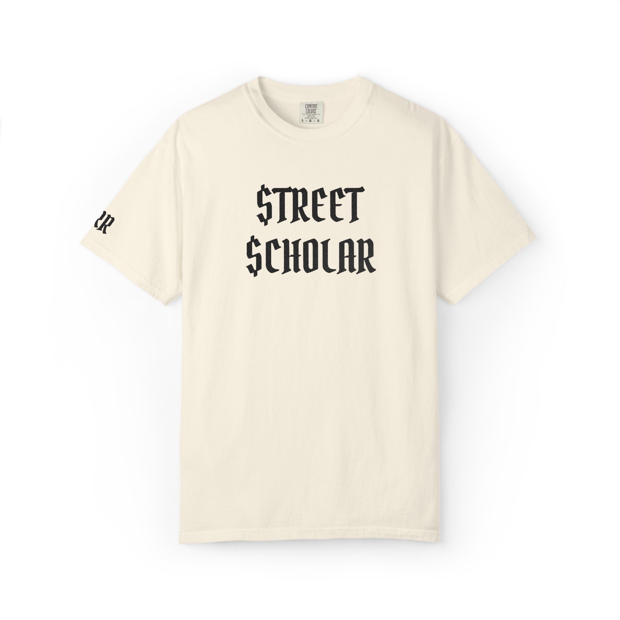 Street Scholar T-Shirt — Gothic Text Graphic Tee