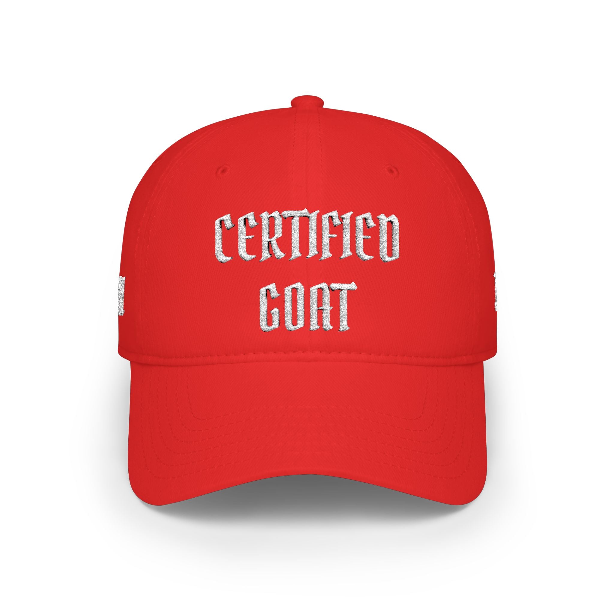 Certified GOAT Baseball Cap – Embroidered Red Low-Profile Hat